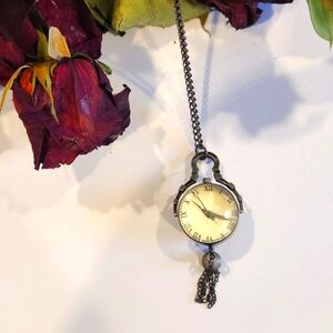 Crystal Ball Watch Pendant Necklace